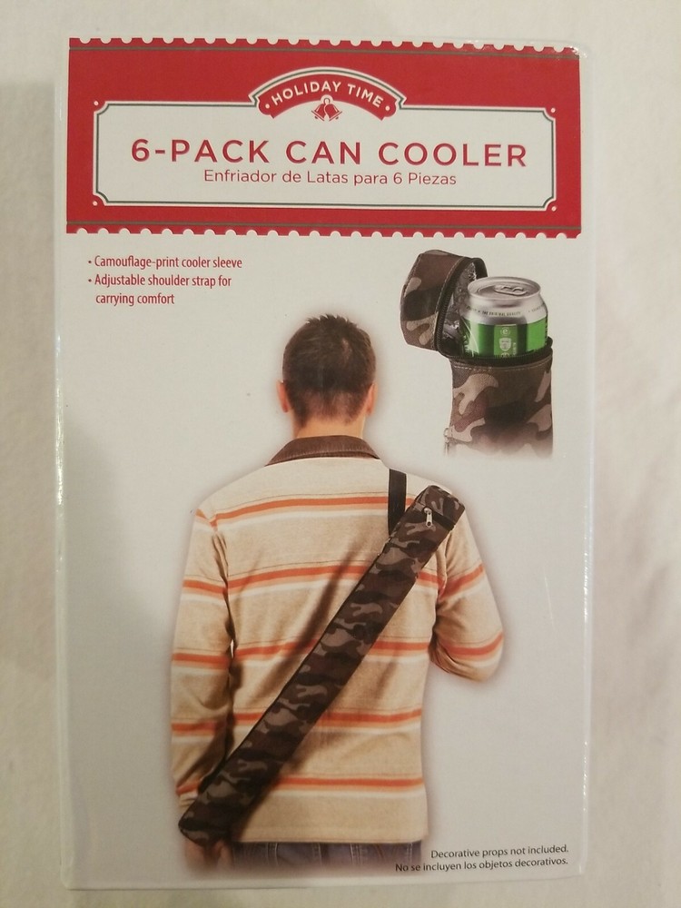 Camo 6-Pack Can Cooler Adjustable Shoulder Strap NEW IN BOX WALMART NOVELTY
