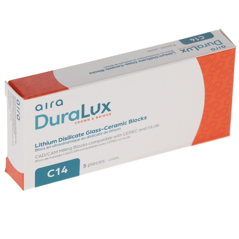Aira 600108 DuraLux IPS e.max Type Blocks CAD inLab LT D3 C14 5/Pk