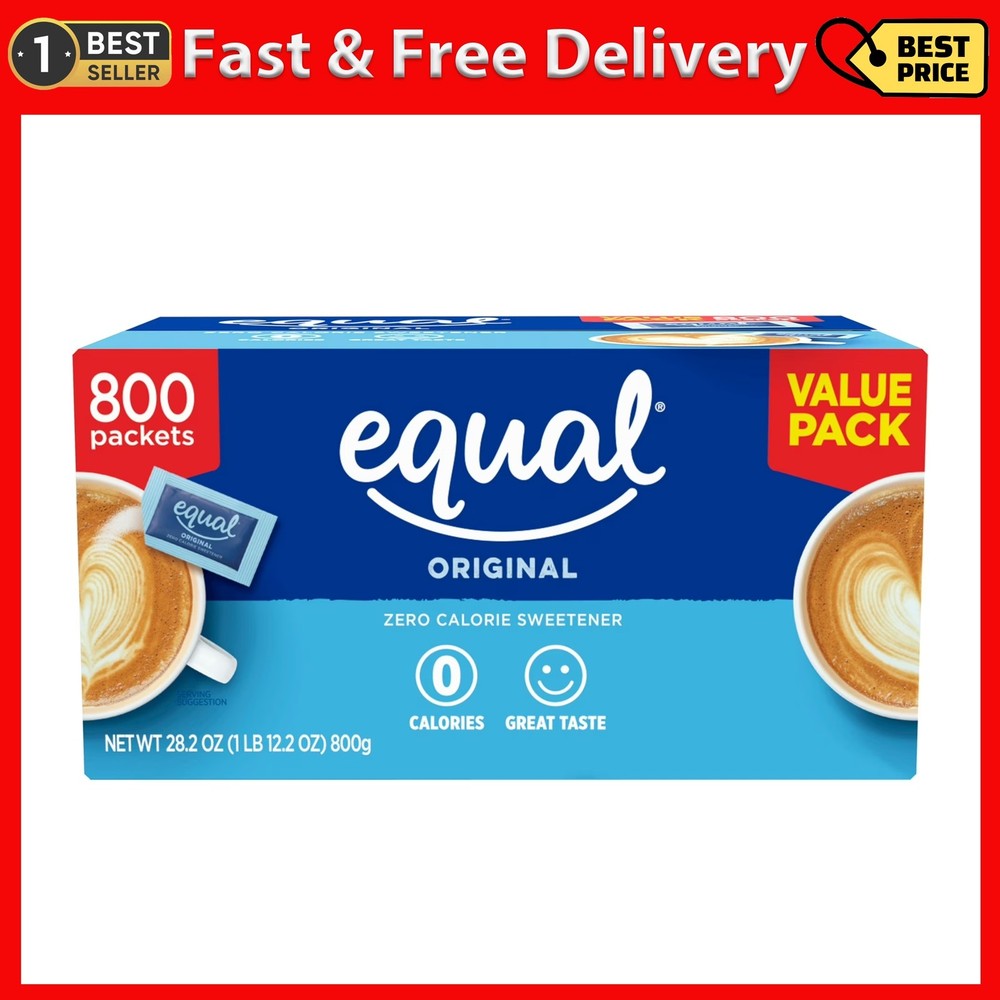 EQUAL Zero Calorie Sweetener, Sugar Substitute, 800 Packets
