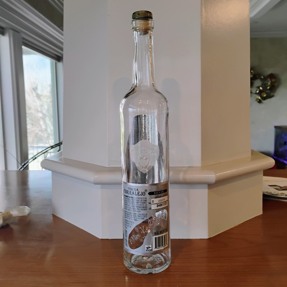 Corralejo Silver Tequila Empty Bottle w/Cork 750 mL