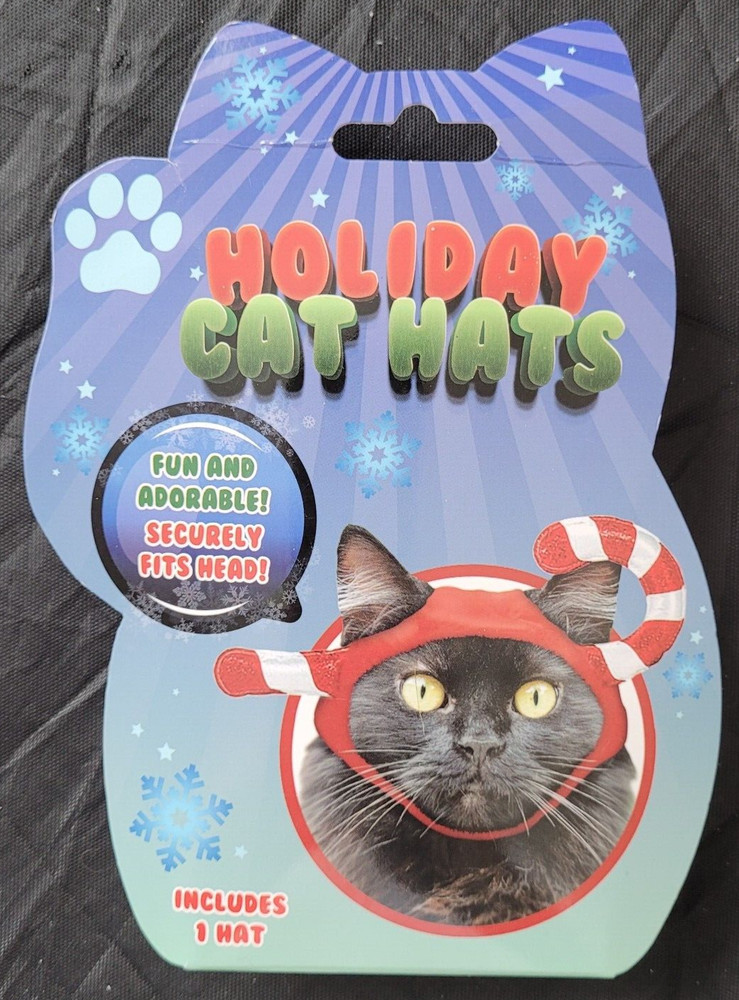 Holiday Cat Hats: Candy Cane Hat (new in box)