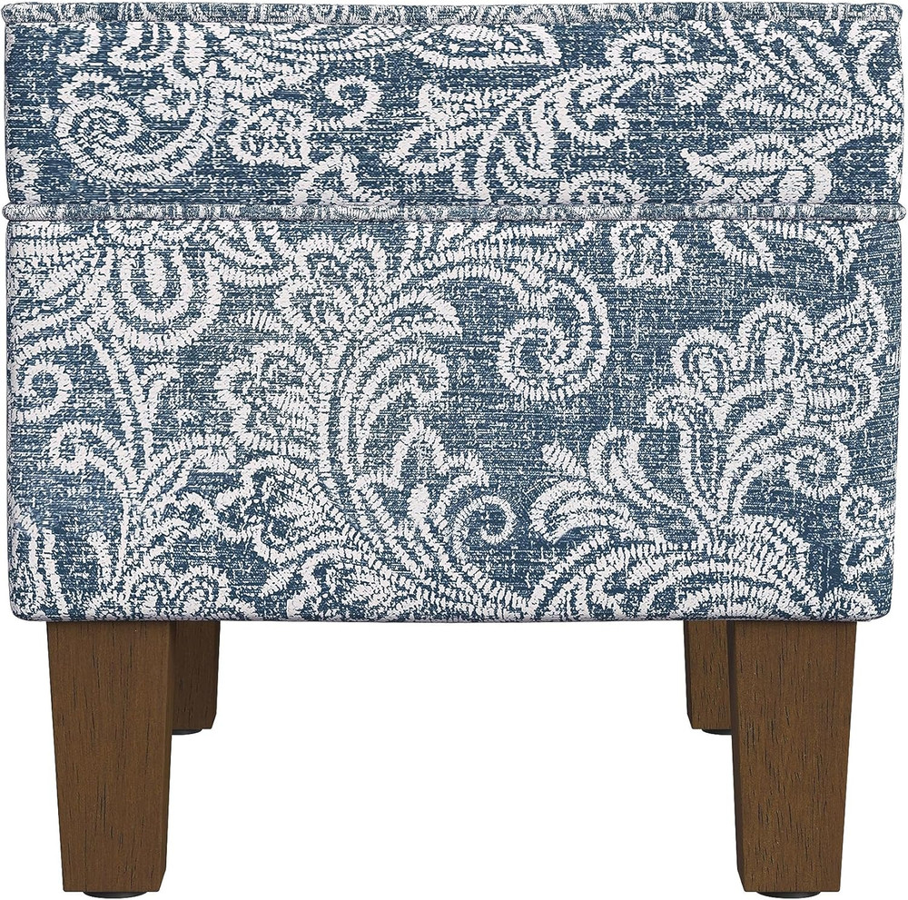 Home Decor |K7646-A879| Upholstered Modern Rectangular Storage Ottoman | Hinged