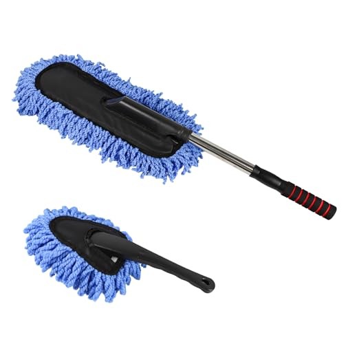 2PCS Car Duster Set, Soft Microfiber Car Duster Interior Exterior, Blue
