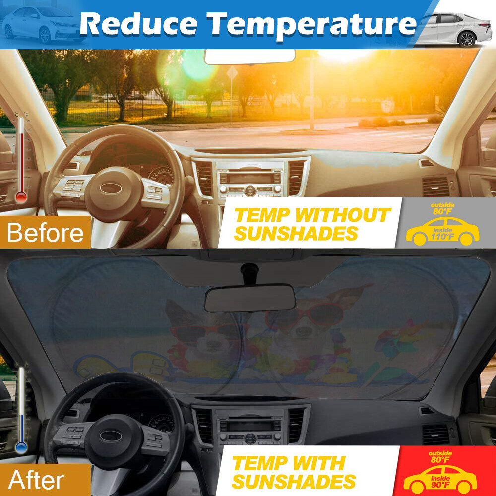 Large Car Window Sun Shade Cover Foldable Front Windshield Visor UV Block Shield