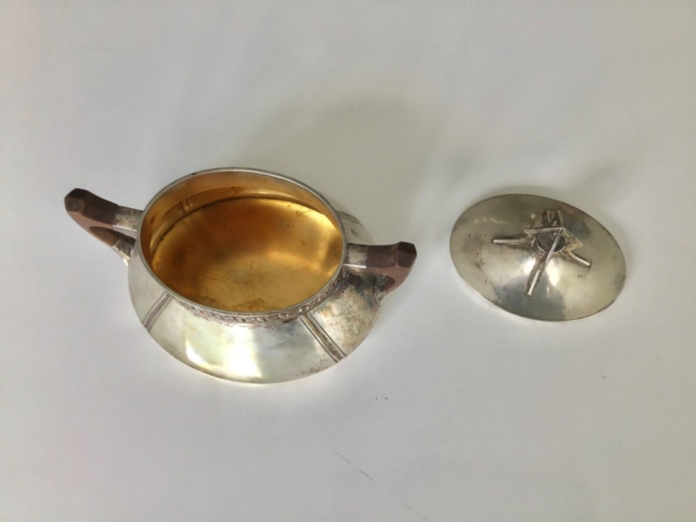 Art Deco antique German 800 solid silver sugar box