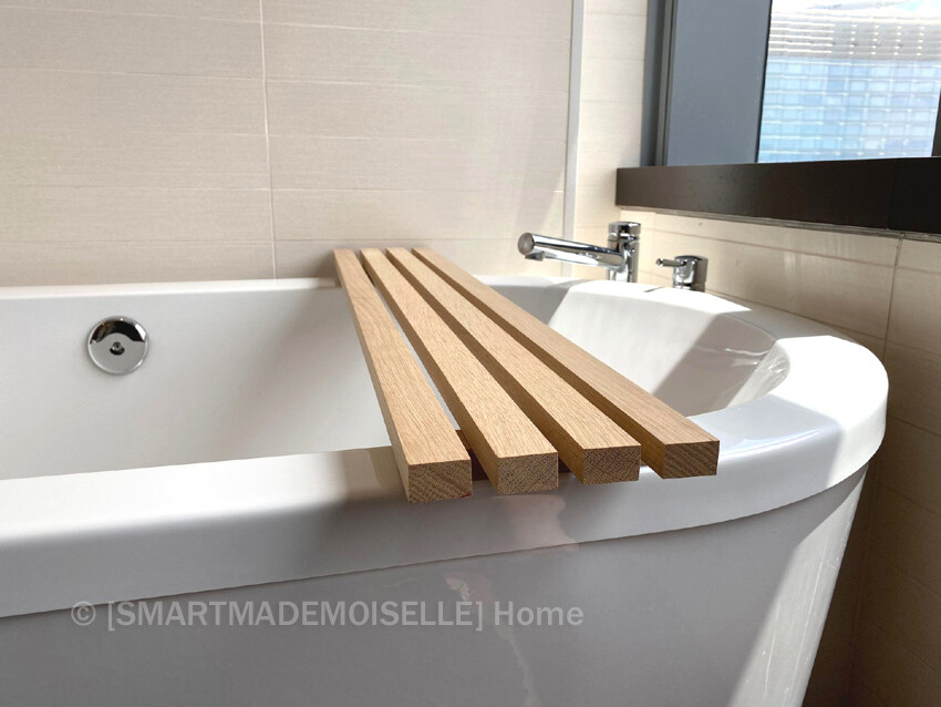 Bathtub wood caddy tray