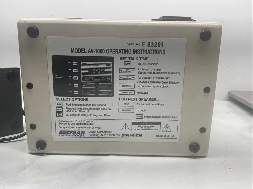 DSAN AV-1000 Limitimer In Working Condition. i-37