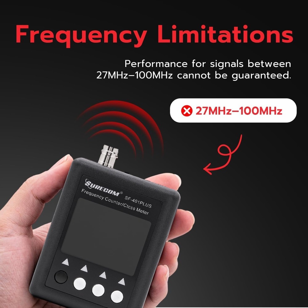Compact Mcbazel SF401 Plus 27-3000MHz Frequency Counter - Includes Two Antennas