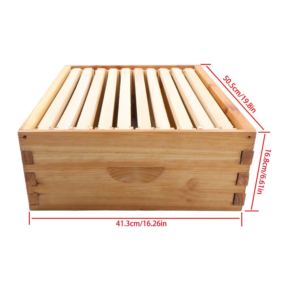 LABLT 10 Frame Bee Hive Beeswax Coated W/ Frames and Waxed Foundations 4 Layer