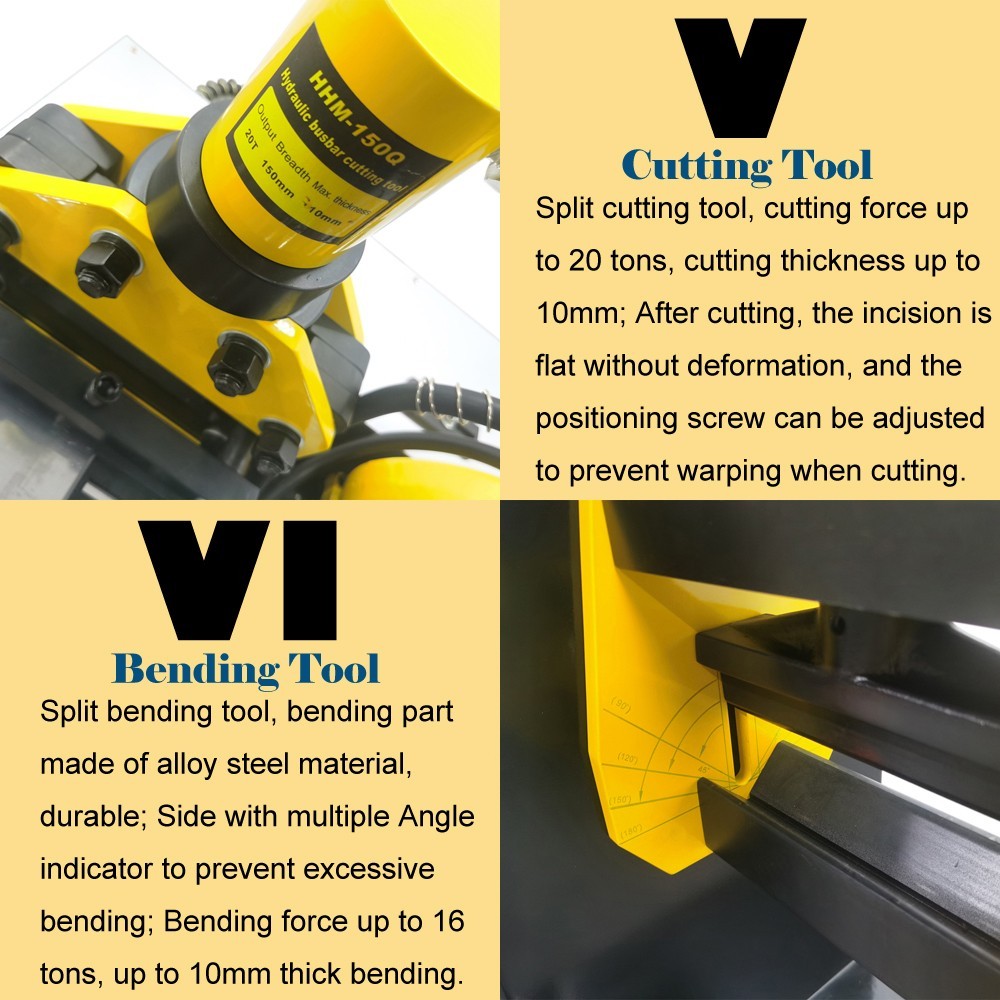 Electric Hydraulic Bus Processor Cutter/Bender/Hole Puncher Multi-function 110V