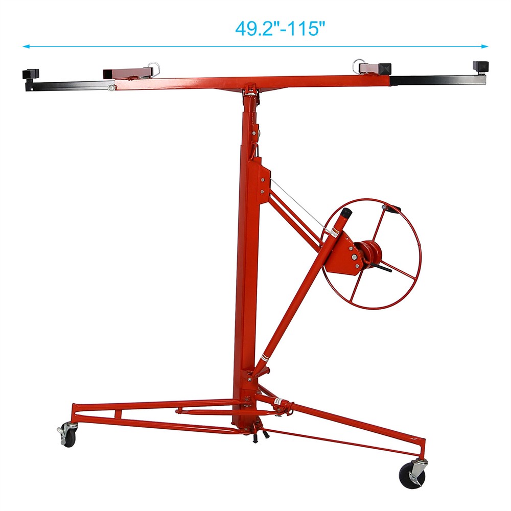 Drywall Lift Panel 13' Hoist Jack Lifter Rolling Caster Wheel Construction Tool