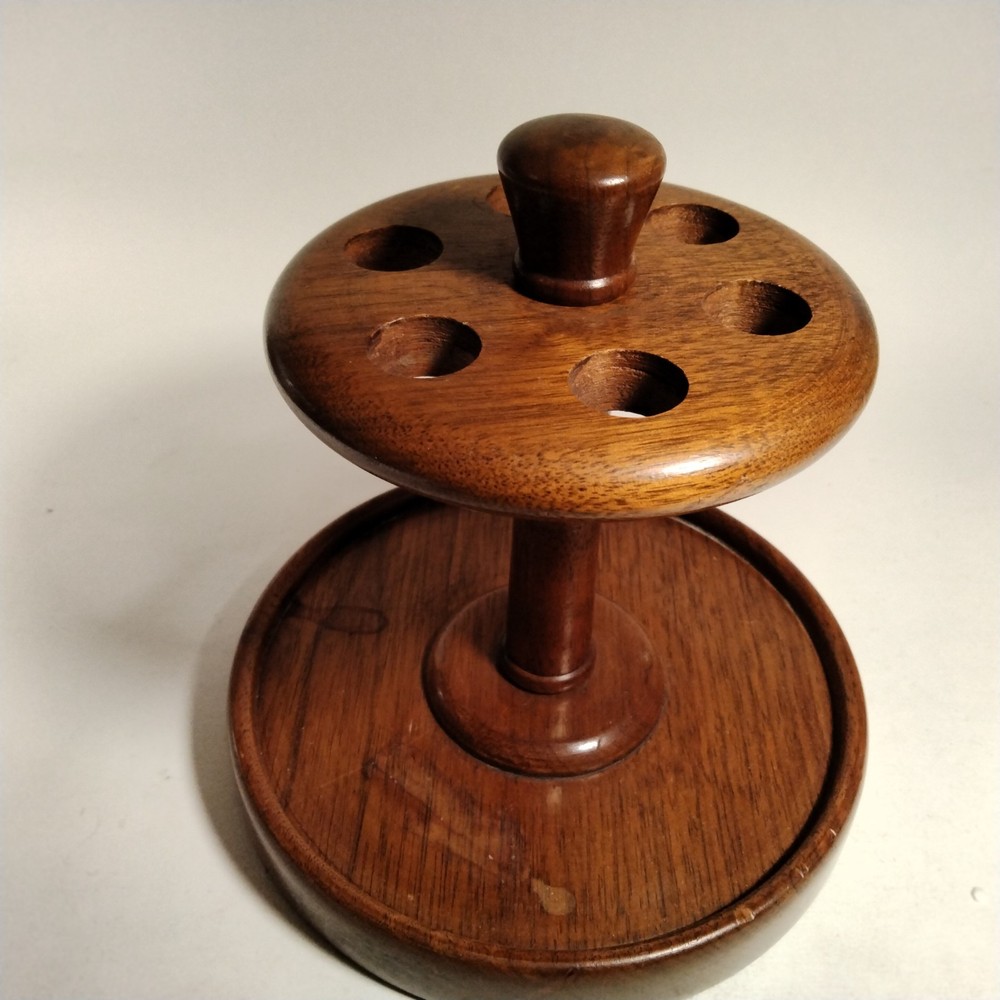 Wood Pipe Rack 6 Pipes Round