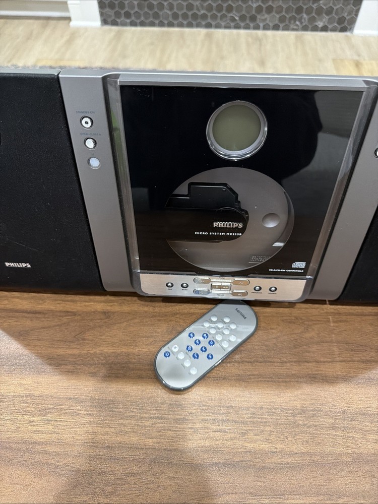 Philips MC235B/37 Micro System CD AM/FM w/ Speakers And REMOTE Tested Works! EUC