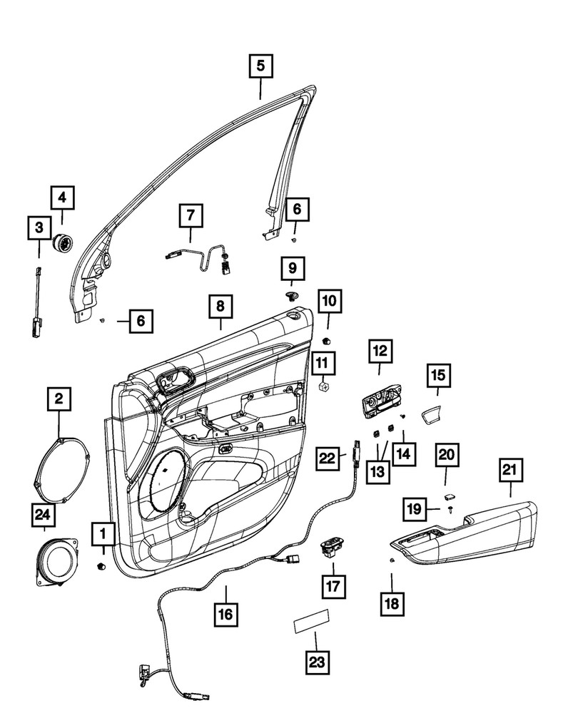 Genuine Mopar Release Handle Bezel Cover Right 6CX25DX9AB