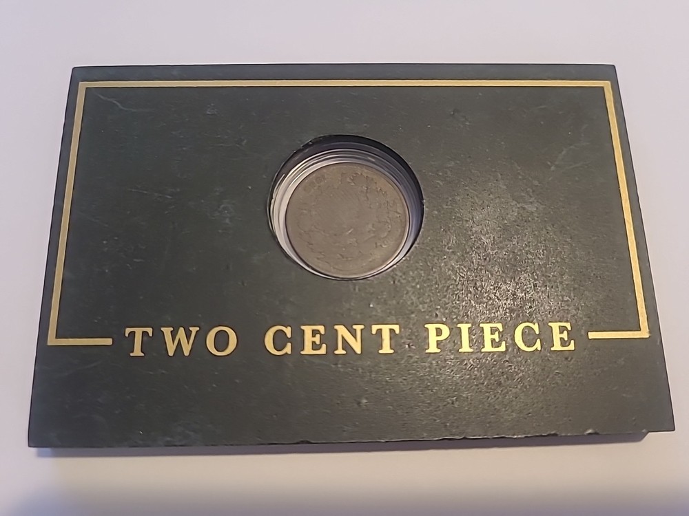 1865 Two Cent Piece In Display