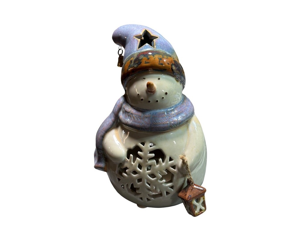 Ceramic ￼￼ ￼Snowman Tea Light 4” X 6” X 8”