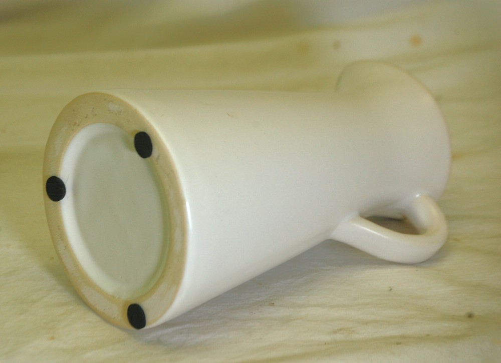 Stoneware Pitcher Vase White Satin Finish