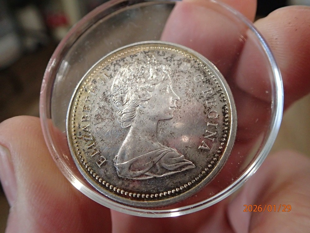 1973 Canada RCMP Silver Dollar .500 Beautiful Shape Toned