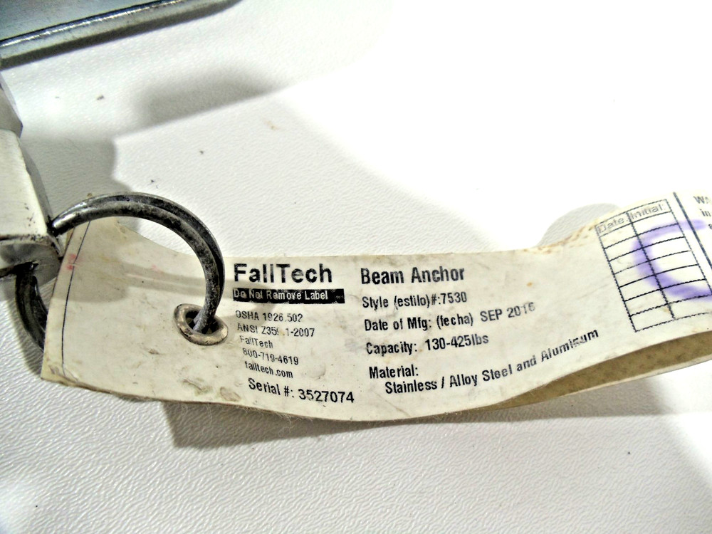 FallTech Trailing Beam Clamp Steel 7530