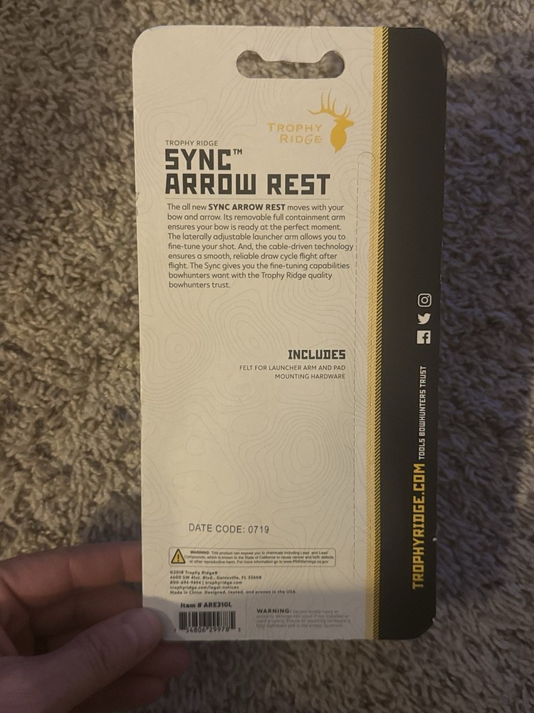 LH Trophy Ridge Sync Arrow Rest