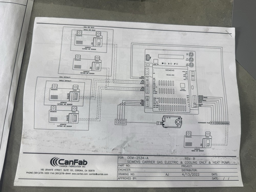 Carrier 1105 Econimizer 1105-ECV-SDC-R CanFab NEW! SHIPS FREE!