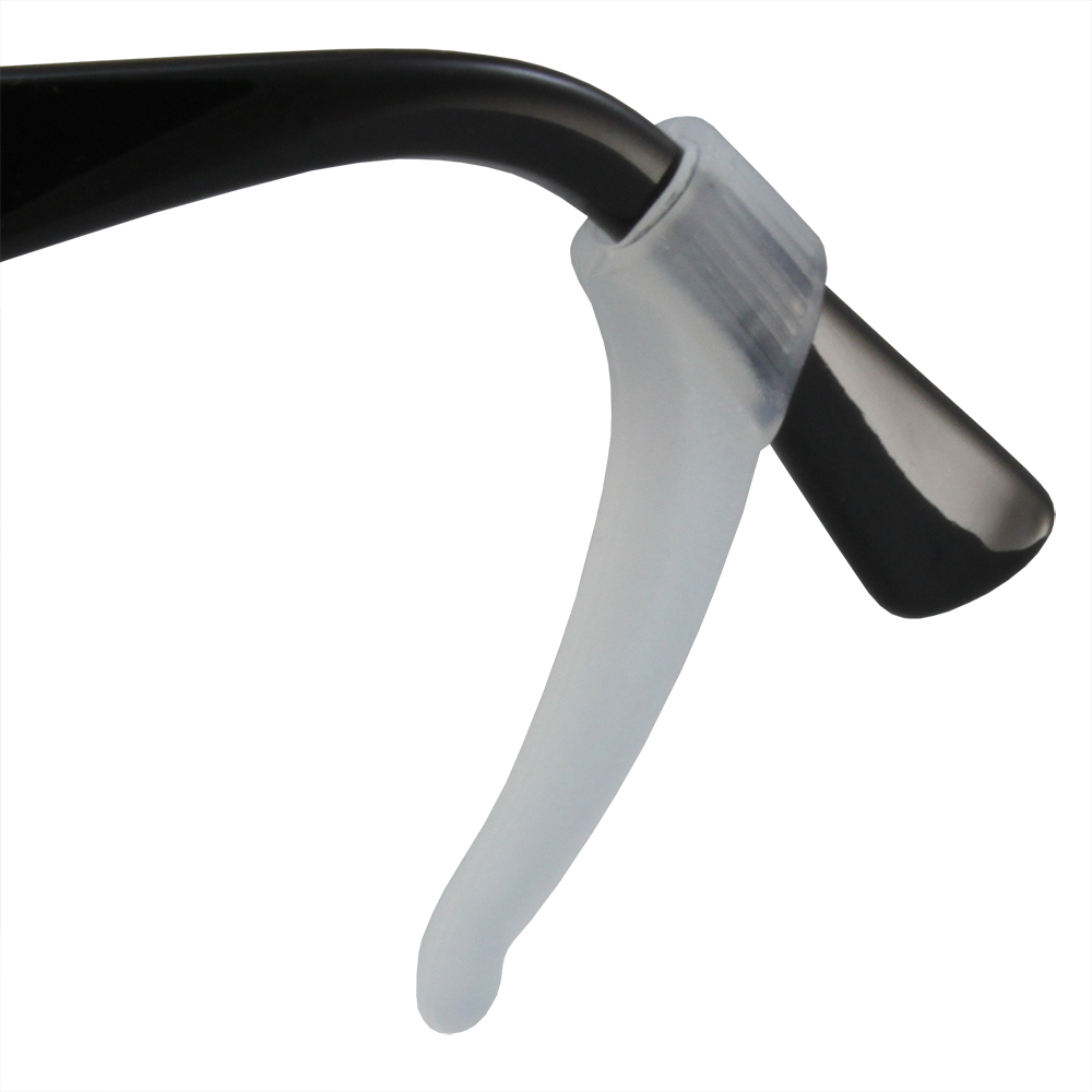 2 SETS ADJUSTABLE SOFT RUBBER EARLOCK NON SLIP EAR LOCK HOLDERS GLASSES WHITE