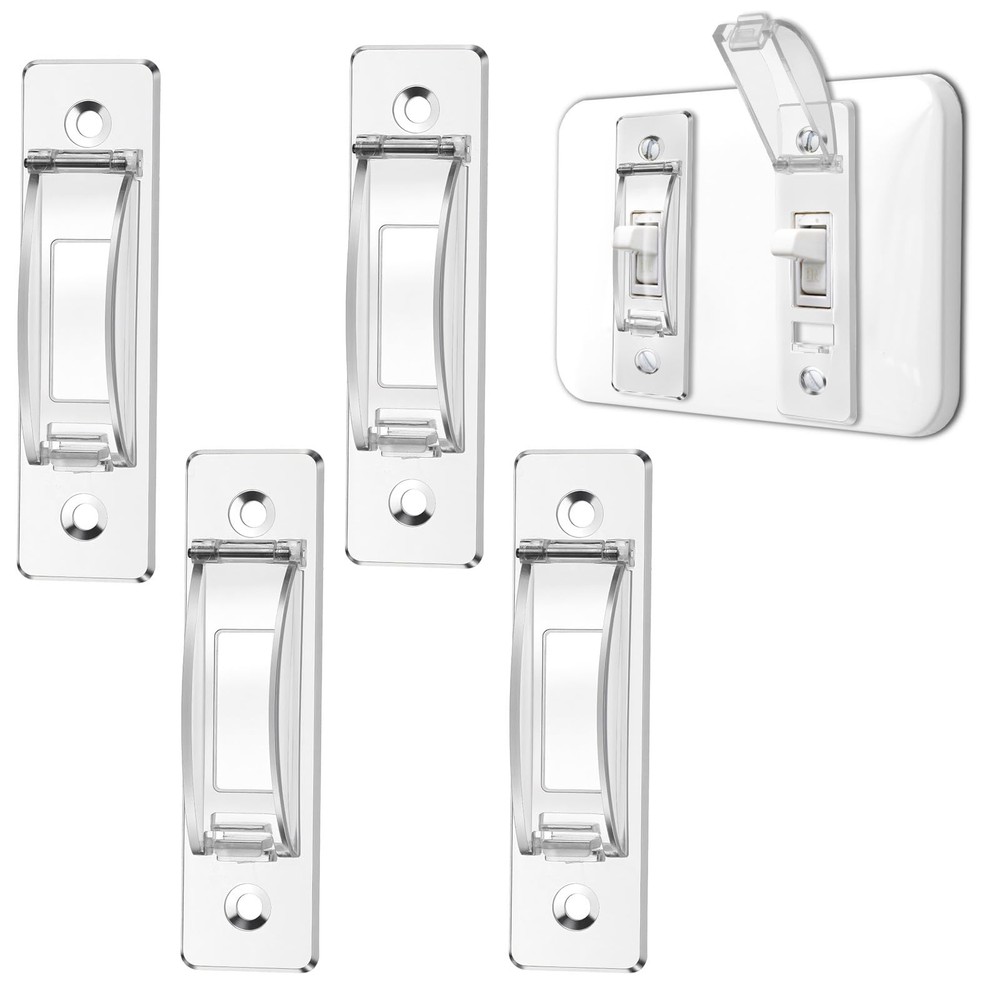 4 Pack Light Switch Guard Cover Wall Guards ChildProof Clear
