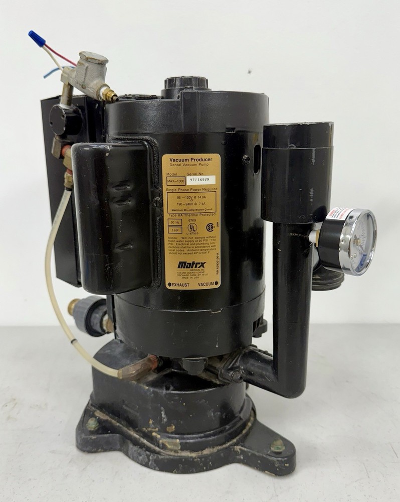 Matrx MAX-1000 Dental Vacuum Pump System Suction Unit - 1HP