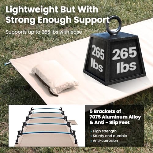 Ultralight Folding Camping Cot, Extra Long Backpack Lightweight Camping Cots