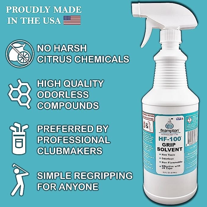 Brampton HF-100 Premium Golf Grip Solvent 32 oz Sprayer