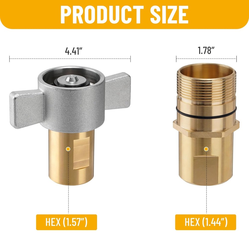 1'' Wet Line Wing Nut Hydraulic Quick Disconnect Coupler / Coupling Set - NPT