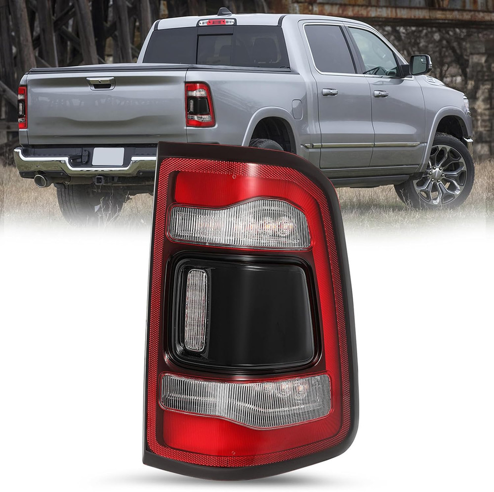 Tail Light Assembly LED Compatible with 2019-2024 Dodge Ram 1500, Blind Spot Mod