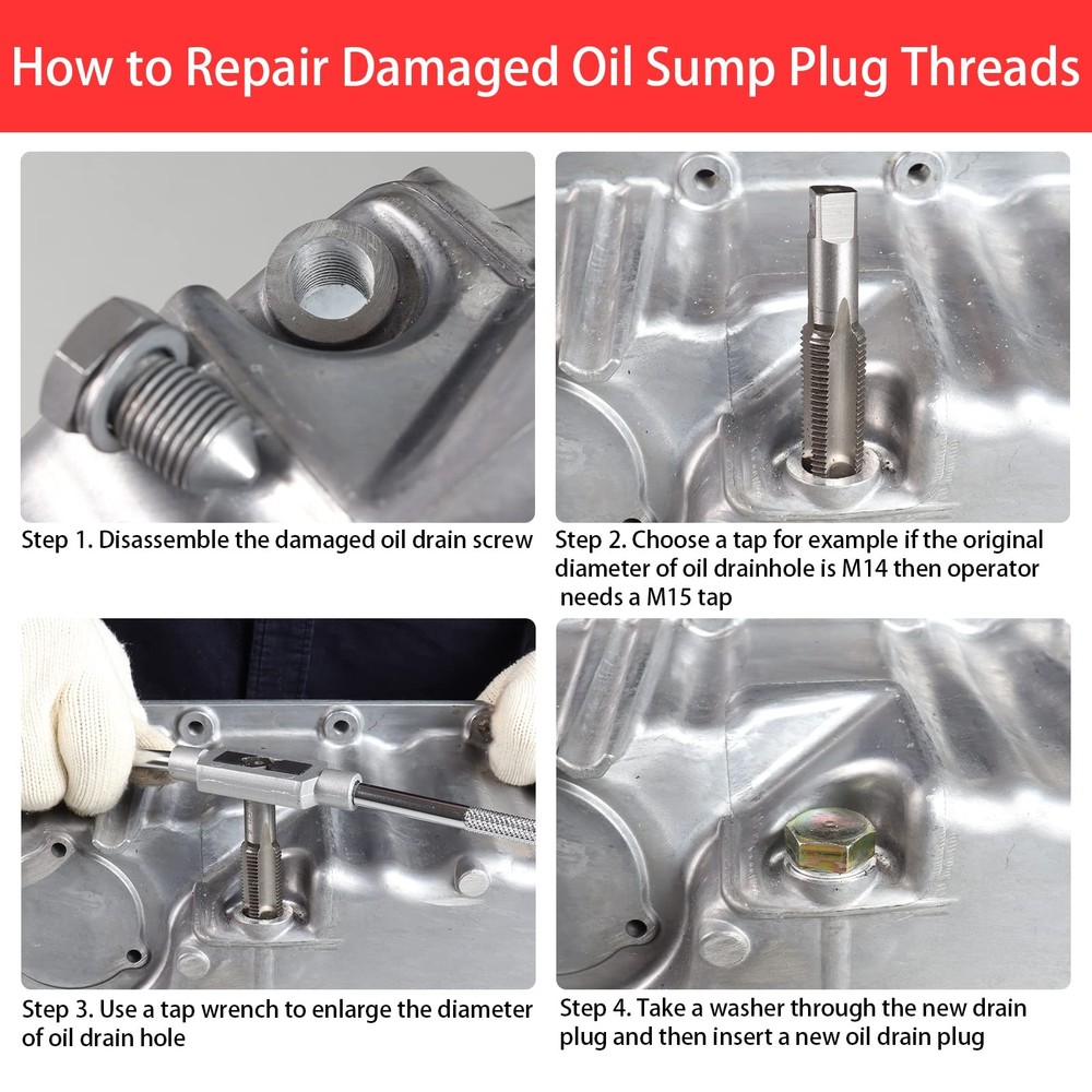 BILITOOLS 9-Piece Axle Spindle Thread Chaser Set, Rethreading...