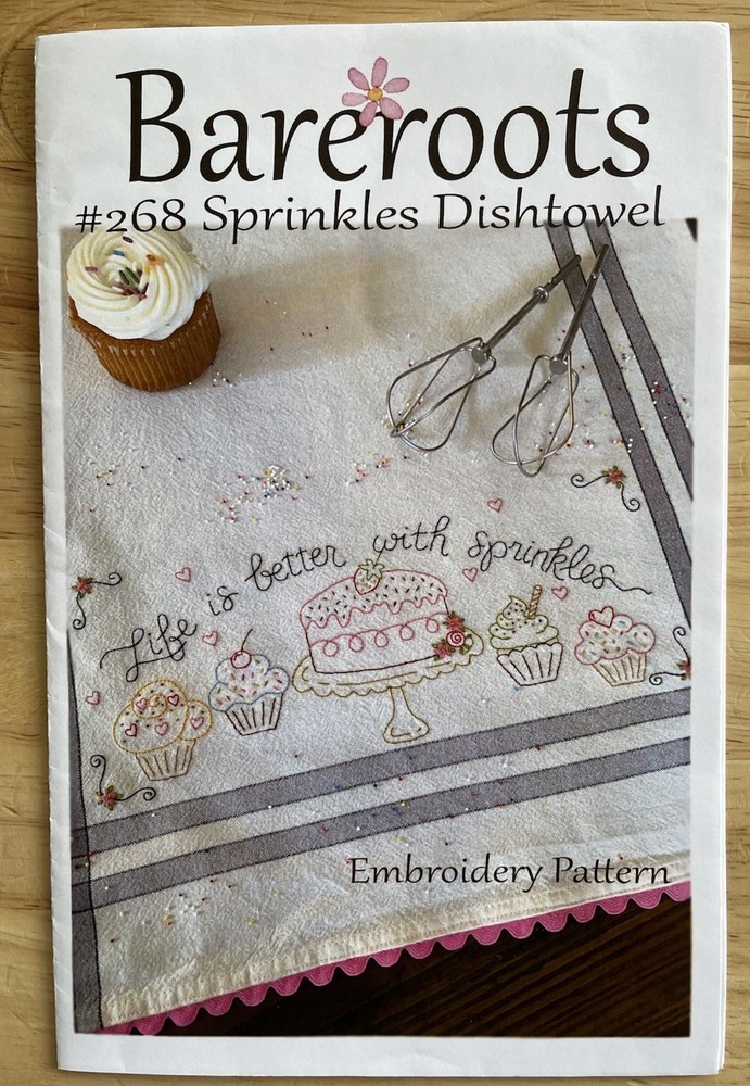 Bareroots SPRINKLES DISHTOWEL Embroidery Pattern #268