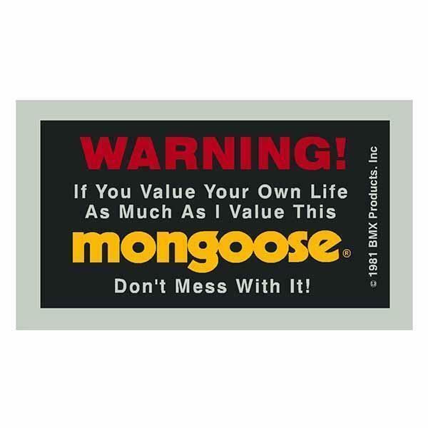 Mongoose Warning decal