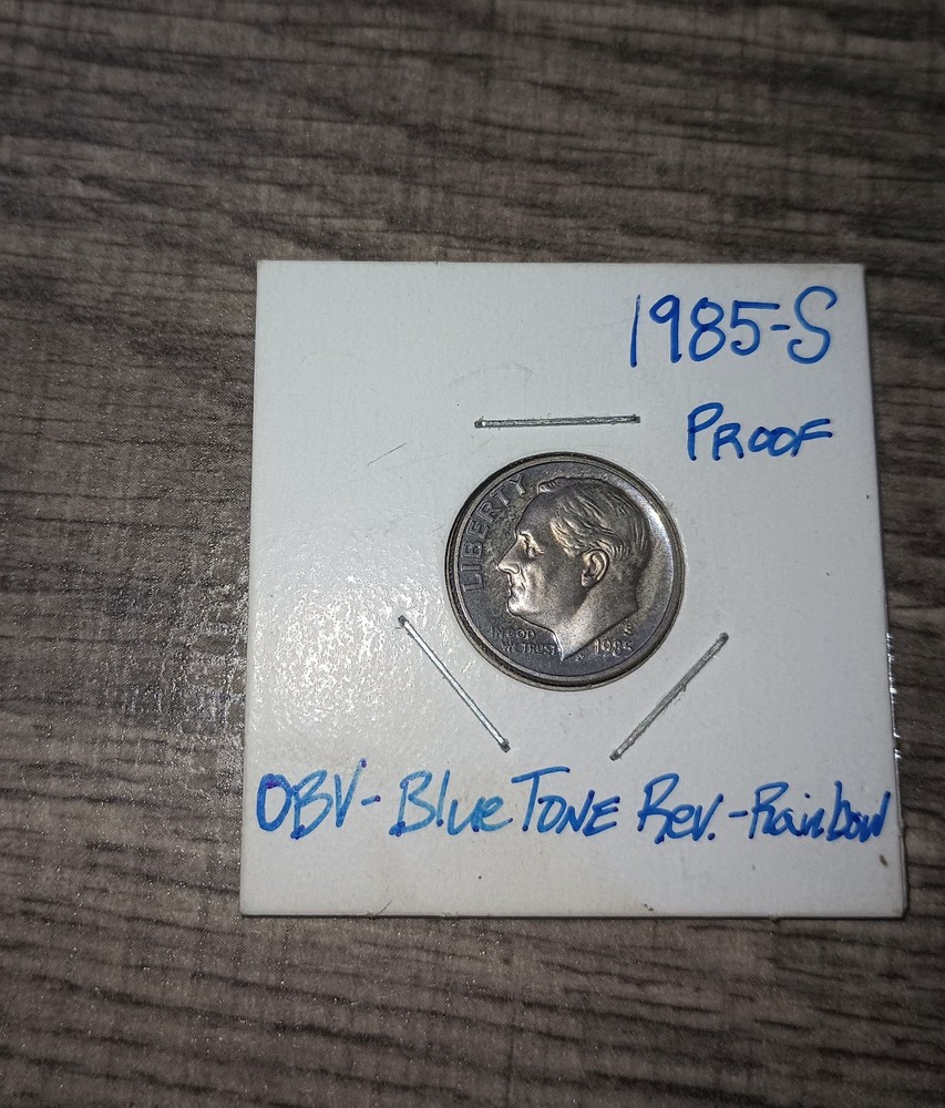 TONED 1985 S ROOSEVELT DIME PROOF