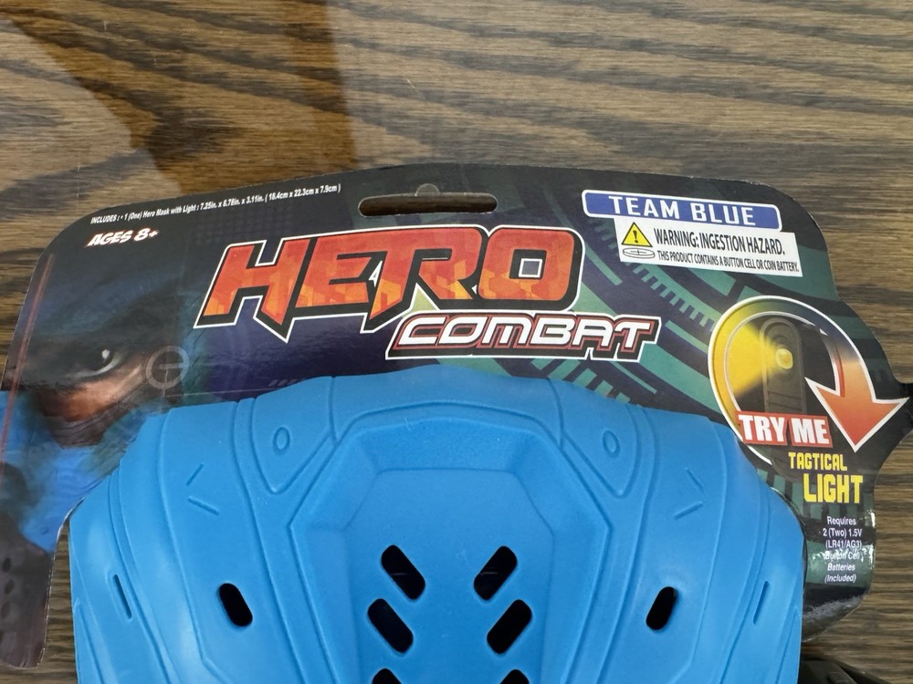 Hero Combat Mask, Hard Plastic, Child Size Adjustable w/LED Light