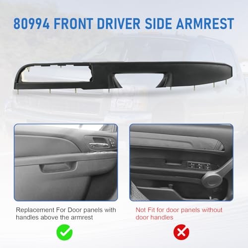 80994 Front Driver Side Armrest Repair Replacement For Chevy Avalanche Black