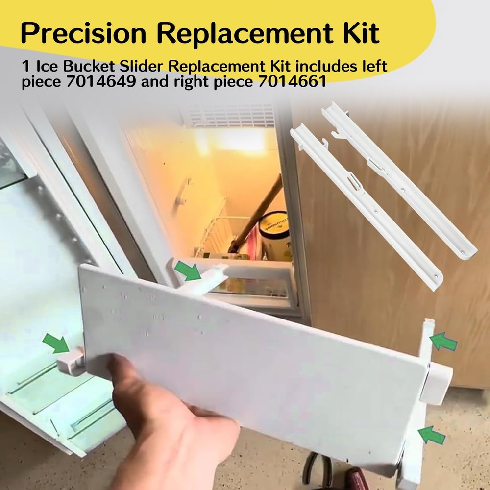 1 Pair Replacement Kit for Subzero Ice Bucket Slides - Left 7014649 & Right...