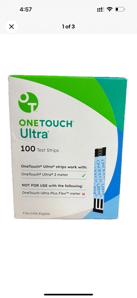 100 One Touch ULTRA TEST STRIPS Exp6/26