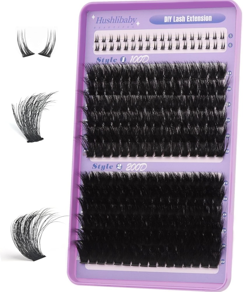 Lash Clusters with Bottom Lashes 100D+200D Mega Thi Lashes Clusters