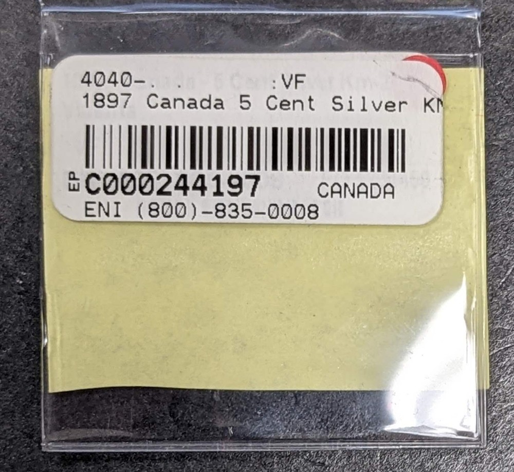 1897 Canada 5 Cent Silver Victoria