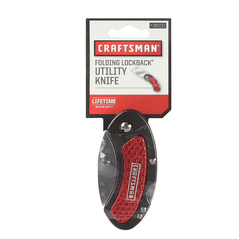 CRAFTSMAN LOCKBACK FOLDING UTILITY KNIFE (RED HANDLE) lock back locking 2-1/4"