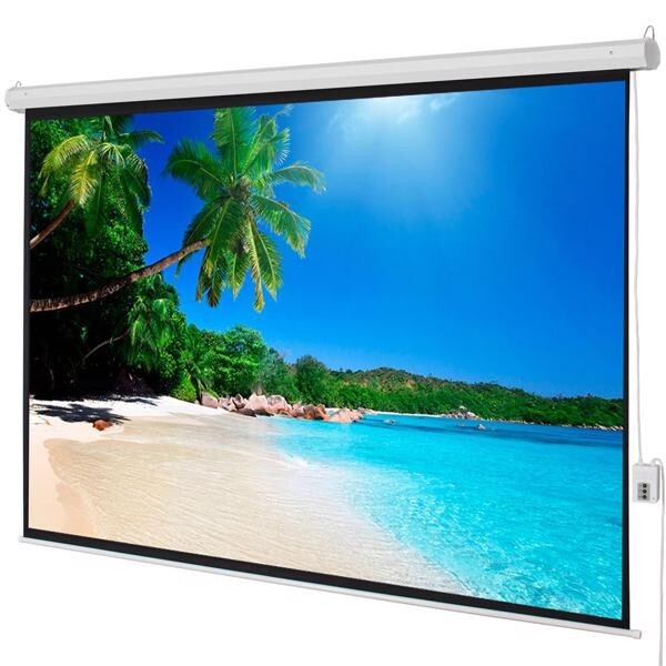 100" 4:3 80" x 60" Viewing Area Motorized Projector Screen with Remote Control M