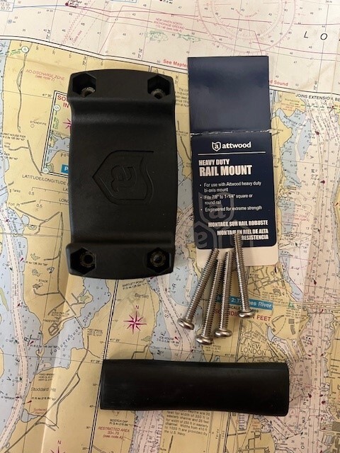 Attwood #5012-7 Black Heavy-Duty Rail Mount.