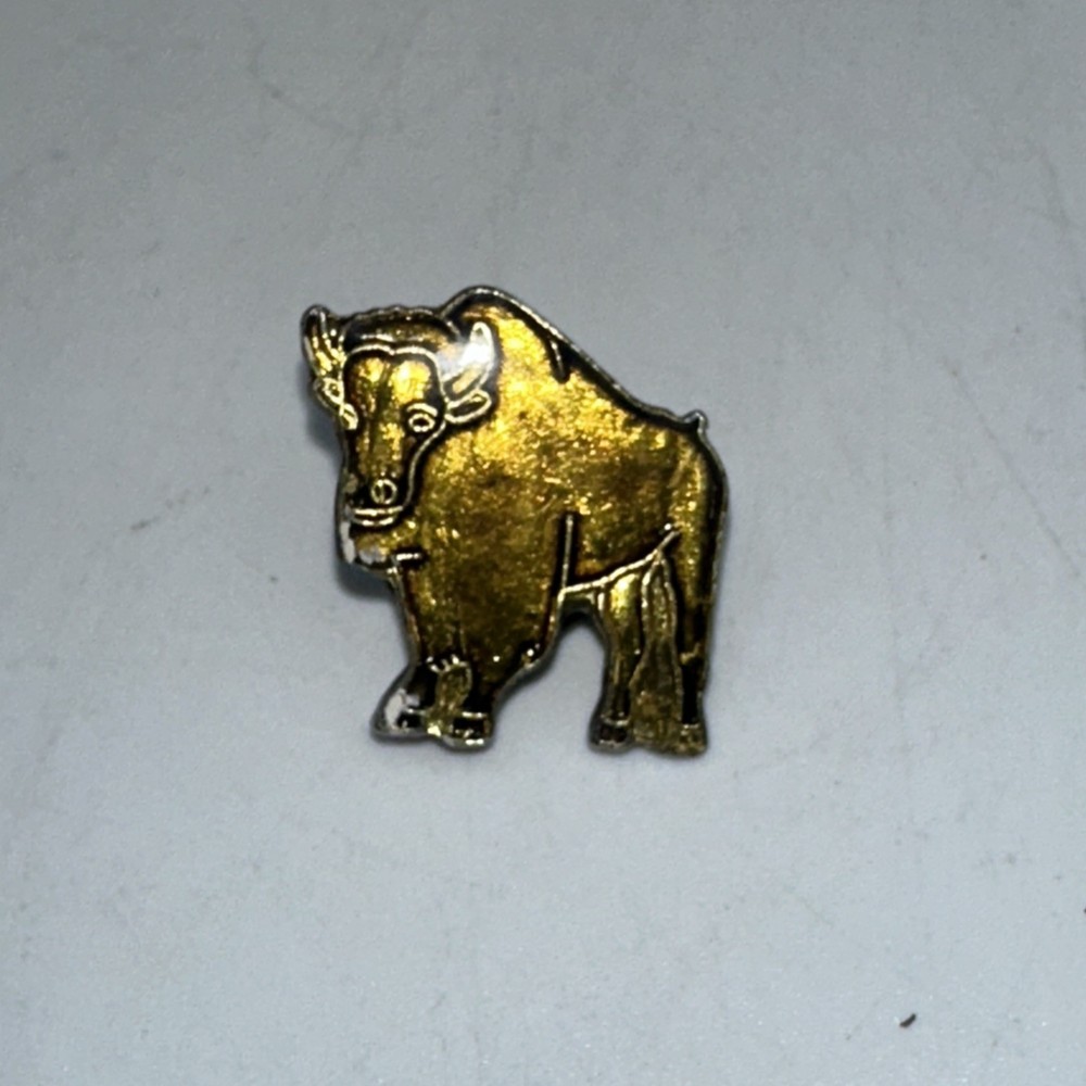 Vintage Bull Enamel Pin Hat Lapel
