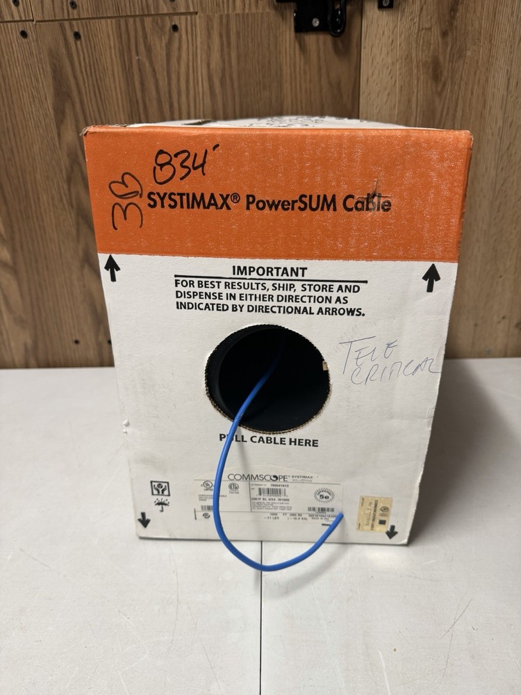 CommScope SYSTIMAX CAT5e CMP Plenum Ethernet Cable 880FT Blue Open