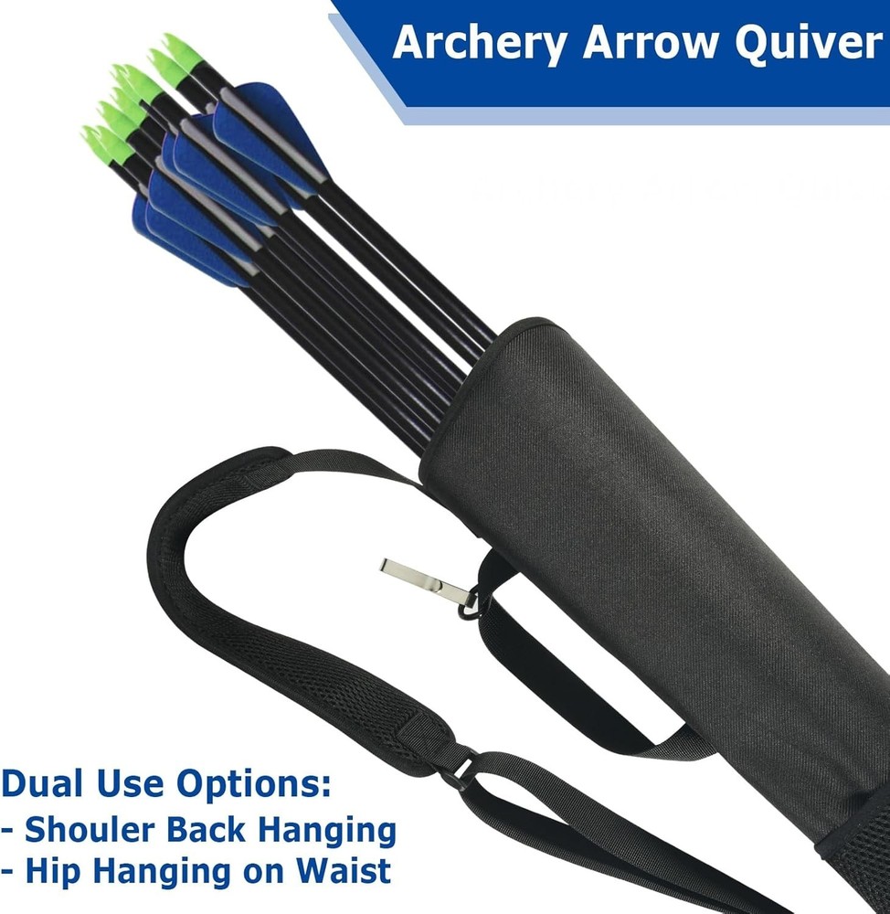 Lightweight Dual-Style Archery Arrow Quiver - Adjustable Strap & Mesh Storage