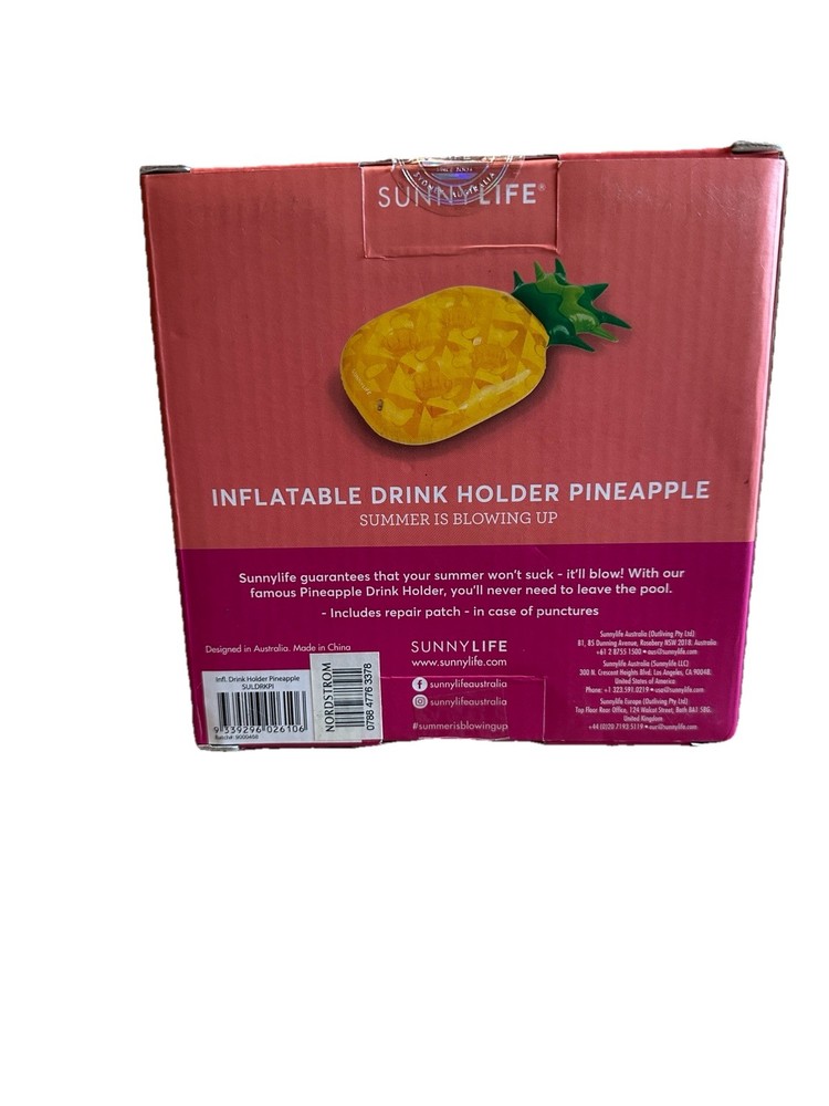 Sunnylife Inflatable Pool Drink Beer Holder Pineapple