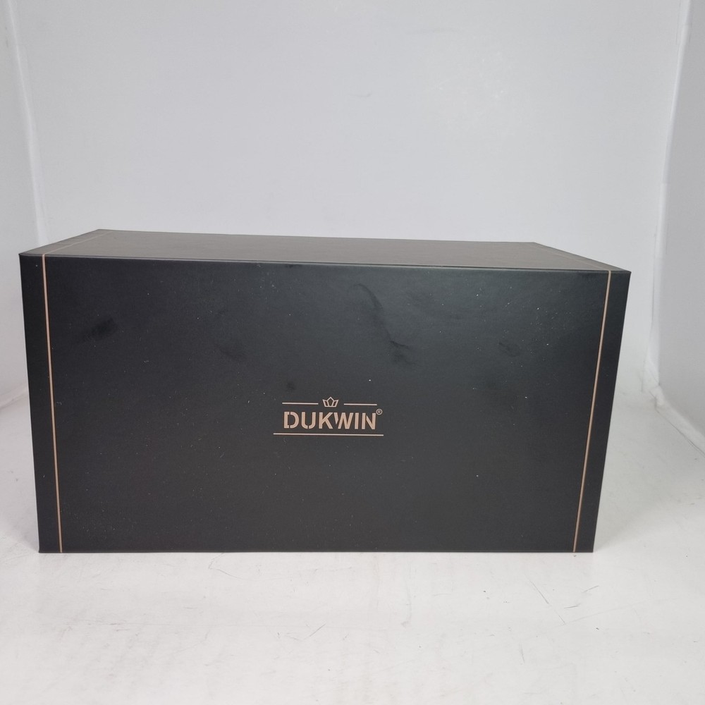 Dukwin Single Automatic Watch Winder Display Storage Case Vegan Leather Black